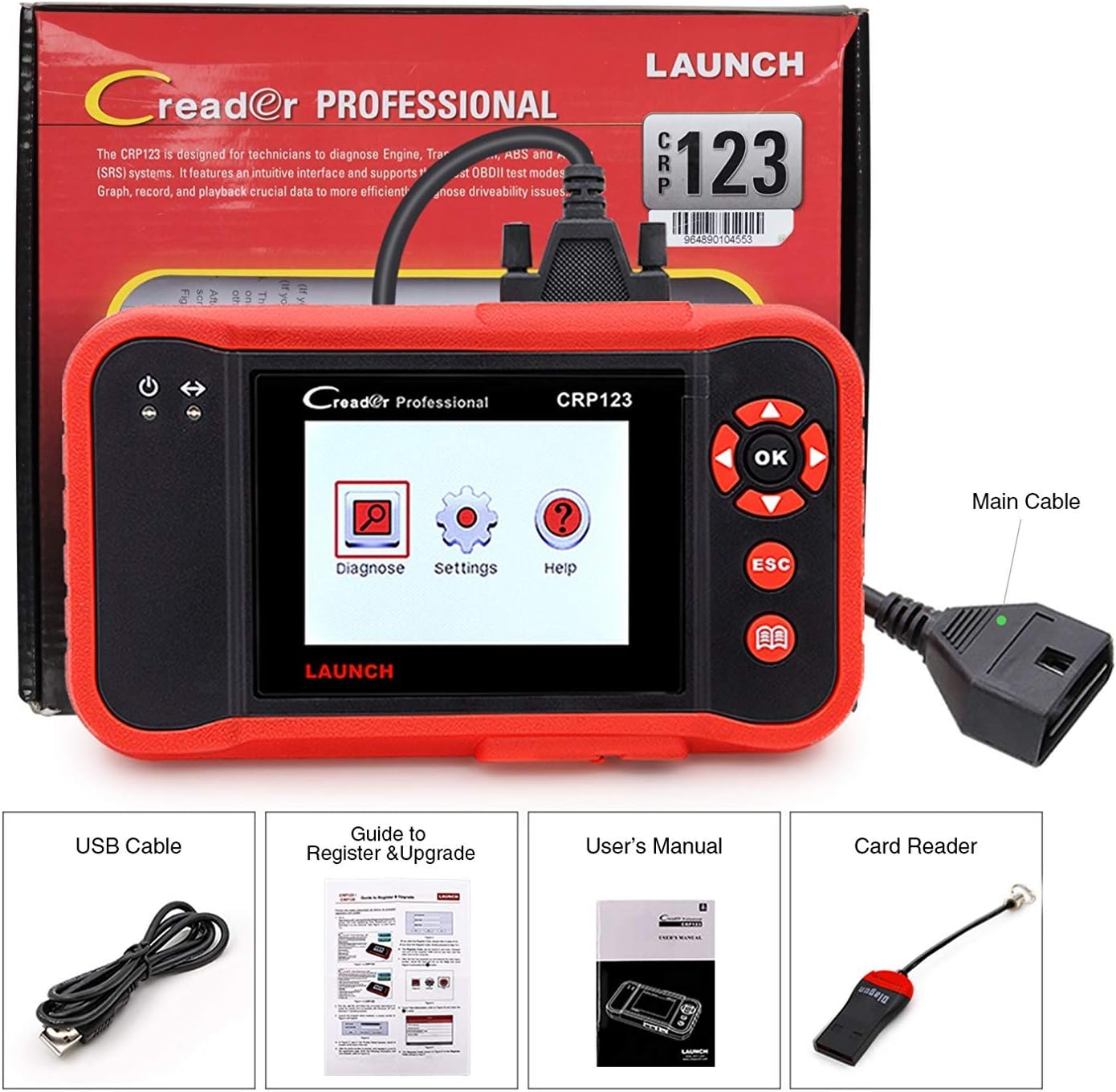 2022 Newest Elite LAUNCH CRP123 OBD2 Scanner with EL-50448 TPMS Activation Relearn Tool Automotive Diagnostic Scan Tool ENG/TCM/ABS/SRS System Code Reader