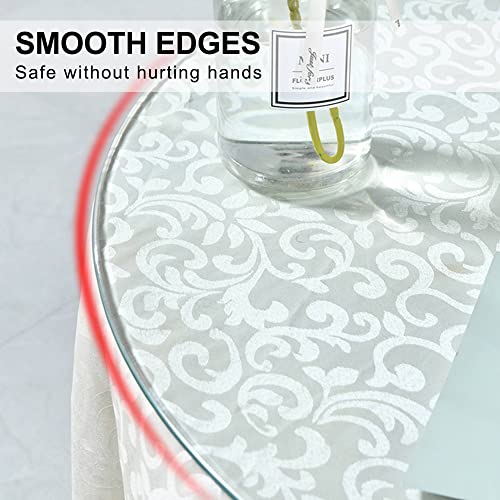 48" Tempered Glass Table Top Round Transparent Table Surface 3/8'' Thick Pencil Polished Edge Multipurpose for Dining Table, Coffee Table, Restaurant Table (48 inch)