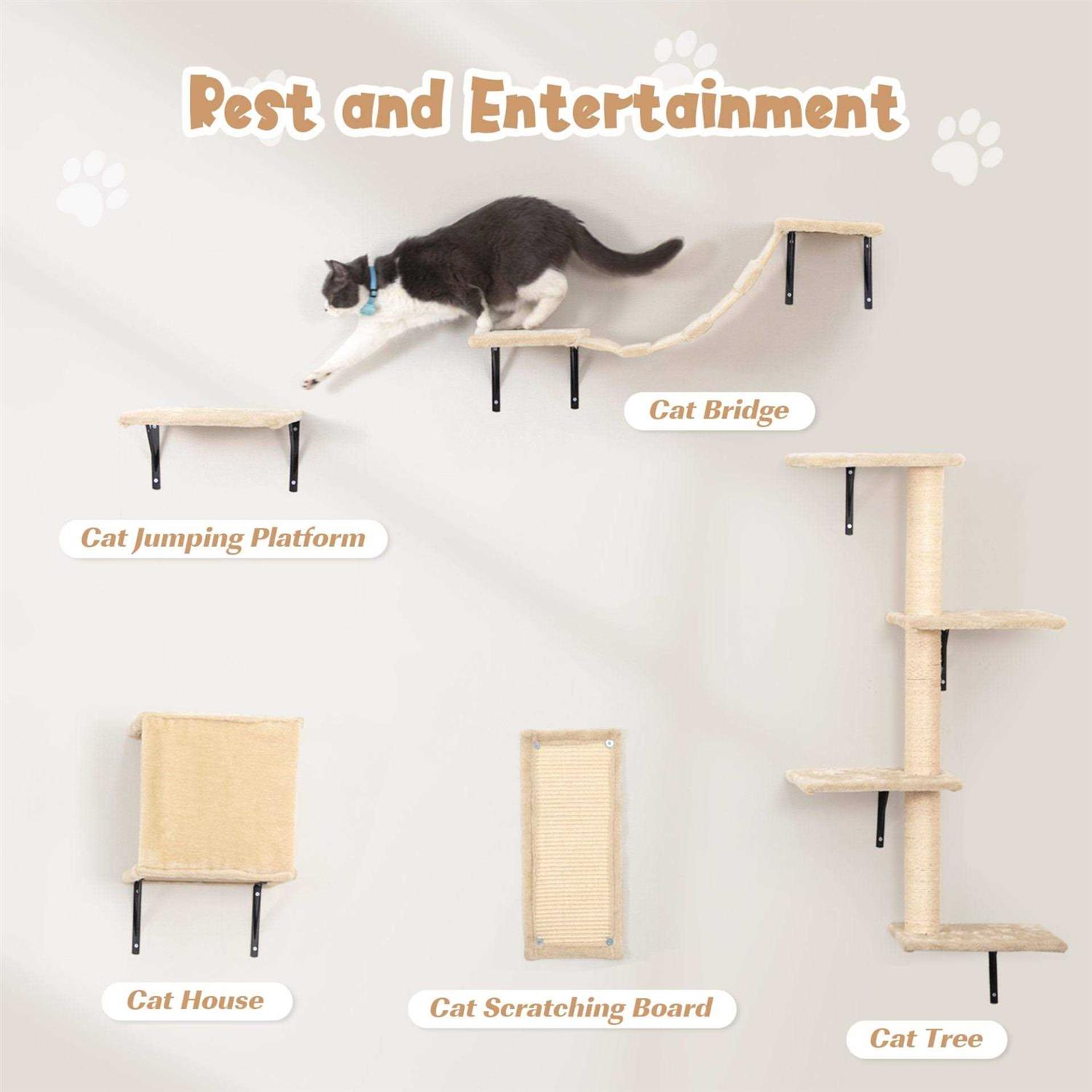 Coziwow Wall Mounted Shelves Set Cat Tree - Pet Supplies online store