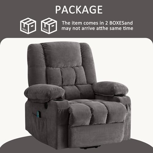 Power Lift Recliner Chair Recliners for Elderly with Heat and Massage Recliner Chair for Living Room with Infinite Position and Side Pocket,USB Charge Port