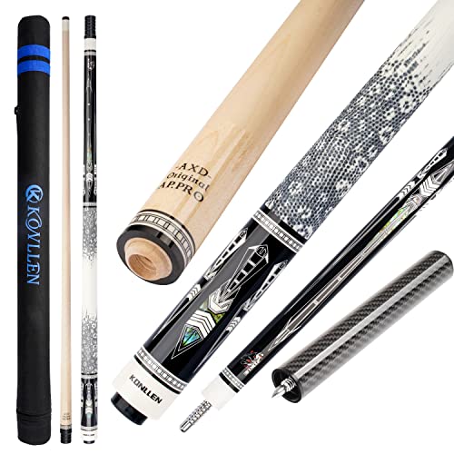KONLLEN Pool Cue Stick Pro Taper Canadian Maple Billiard Pool Sticks for Adults with Low Deflection Shaft (10.5mm/11.5mm/12.5mm Tip) Professional Billiard Cue Set with Extension and Cue Case
