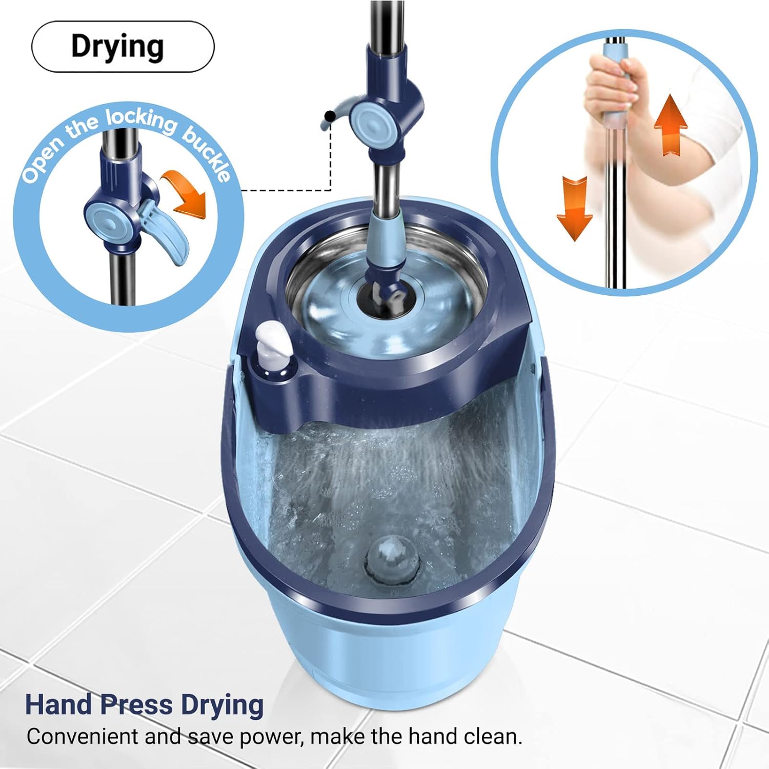 MASTERTOP Spin Mop and Bucket with Wringer Set and Spin Mop and Bucket with Foot Pedal