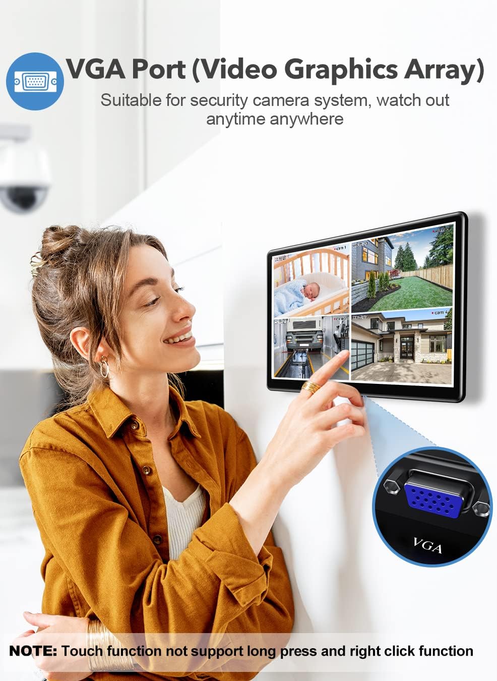 Newsoul Touchscreen Portable Monitor, 15.6'' HDR 1080P IPS Raspb Pi VESA HDMI VGA DVI Industrial Input, 2000:1 Contrast Ratio Touch Display for Pi TV Box PS4 Laptop Industrial Medical Equipment