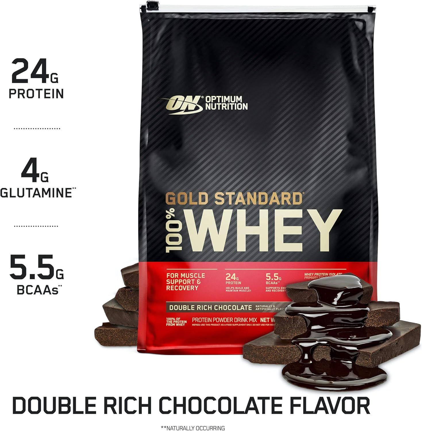 Optimum Nutrition Gold Standard 100% Whey Protein Powder, Double Rich Chocolate 10 Pound (Packaging May Vary)