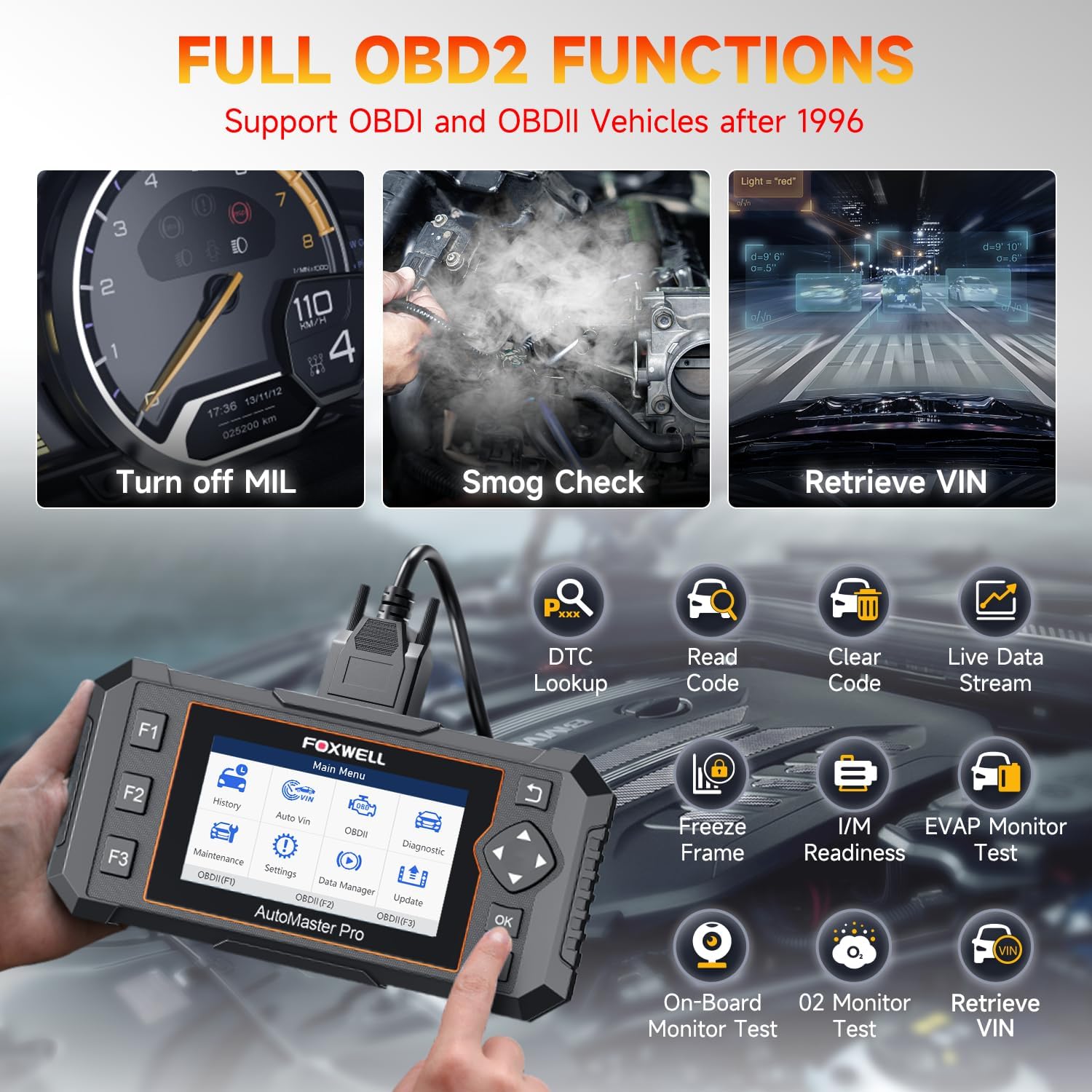 2024 Newest FOXWELL NT624 Elite OBD2 Scanner, ALL System with 8 Resets ABS Bleeding/SAS/Oil/TPS/EPB/BRT/Injector/D-P-F Resets Battery Test Upgrade of NT614 Elite Car Code Reader Scan Tool for All Cars