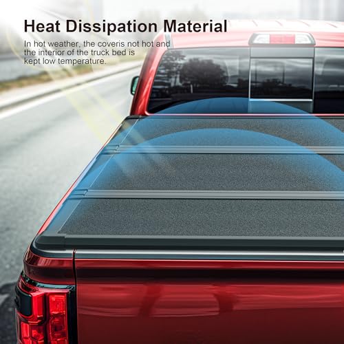 6.4ft Hard Tri-Fold Truck Bed Tonneau Cover Fit for RAM 1500 2500 3500 2003-2024 | Without Rambox