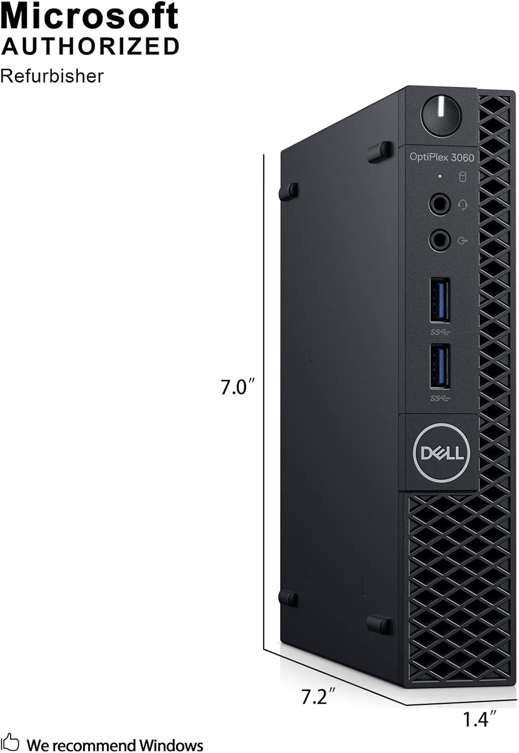 Dell OP3060MFFXKF5K OptiPlex 3060 XKF5K Micro PC with Intel Core i5-8500T 2.1 GHz Hexa-core, 8GB RAM, 256GB SSD, Windows 10 Pro 64-bit (Renewed)