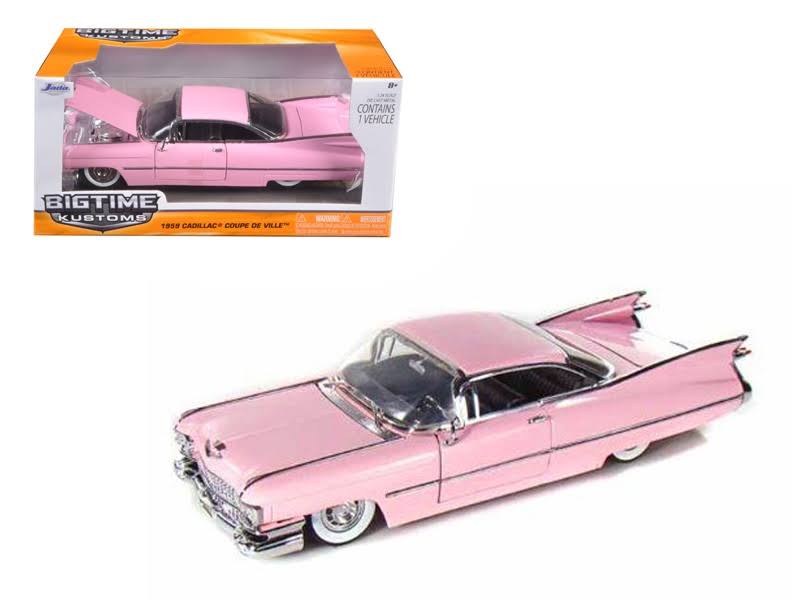 1959 Cadillac Coupe DeVille Pink 1/24 Diecast Model Car by Jada