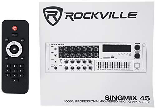 Rockville SINGMIX 5 2000w Bluetooth DJ/Pro/Karaoke/Home Amplifier Mixer Receiver