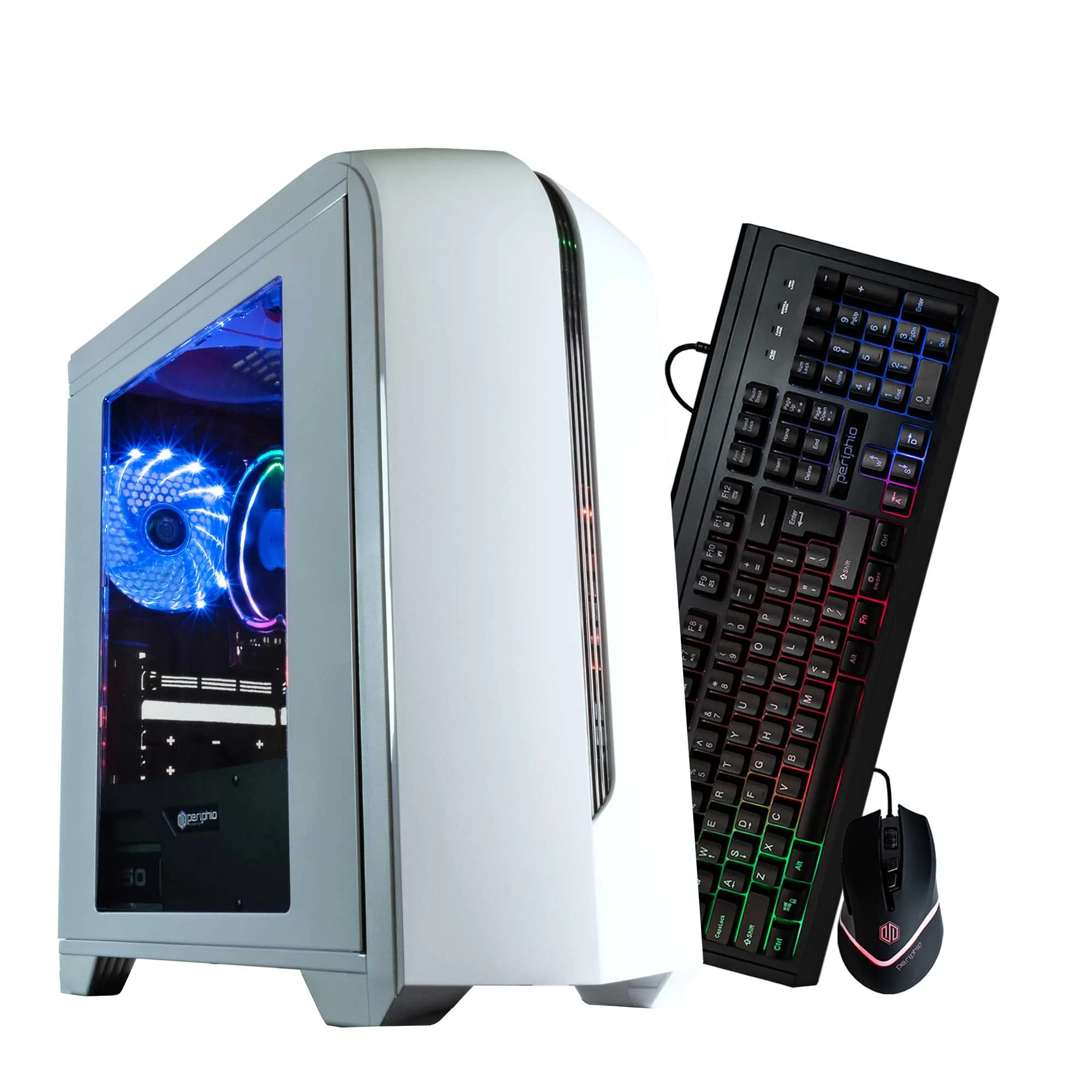 Periphio Warp Gaming PC Computer - AMD Ryzen 5 5600G | Radeon Vega 7 Graphics | 1TB Solid State (SSD) | 16GB DDR4 RAM | Windows 11 | RGB Gaming Mouse + Keyboard