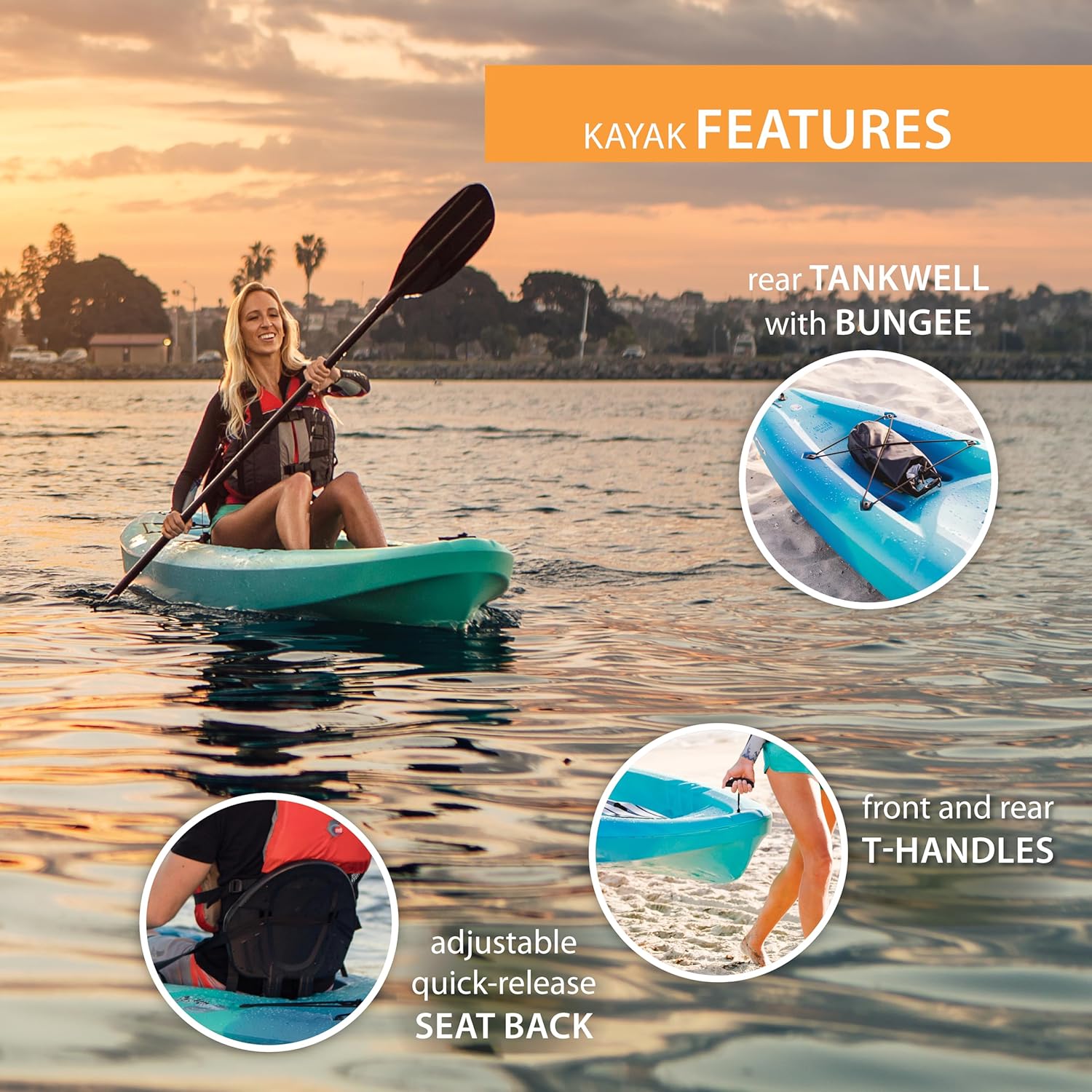 Lifetime Triton Sit-On-Top Kayak and Paddle, 10'