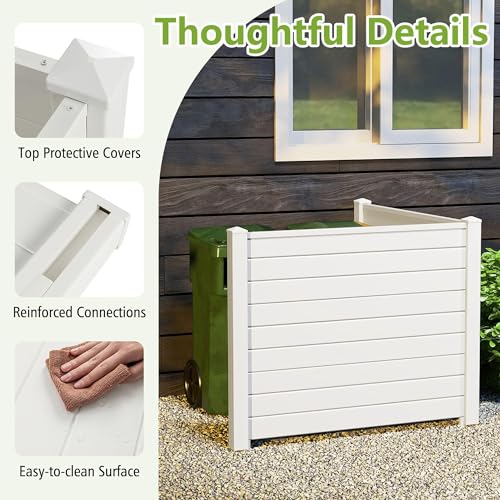 48"W X 48"H Air Conditioner Fence Privacy Screen, Pool Equipment Enclosure, Privacy Fence Panels For Outside, Trash Can Privacy Fence Outdoor With Ground Stakes, Garden Fence, Outdoor Privacy Screens(