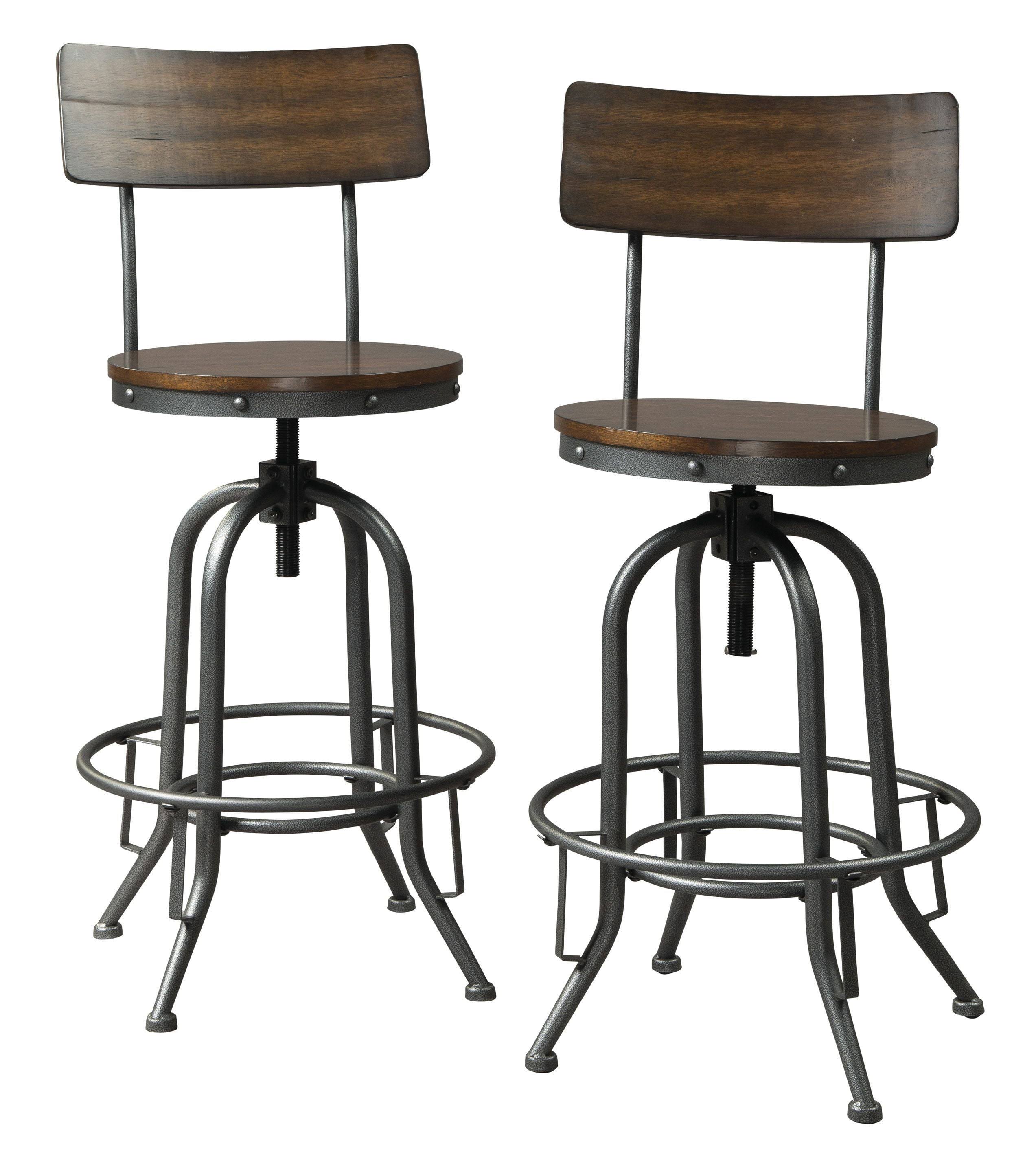 Odium Brown Tall Swivel Barstool (Set of 2)