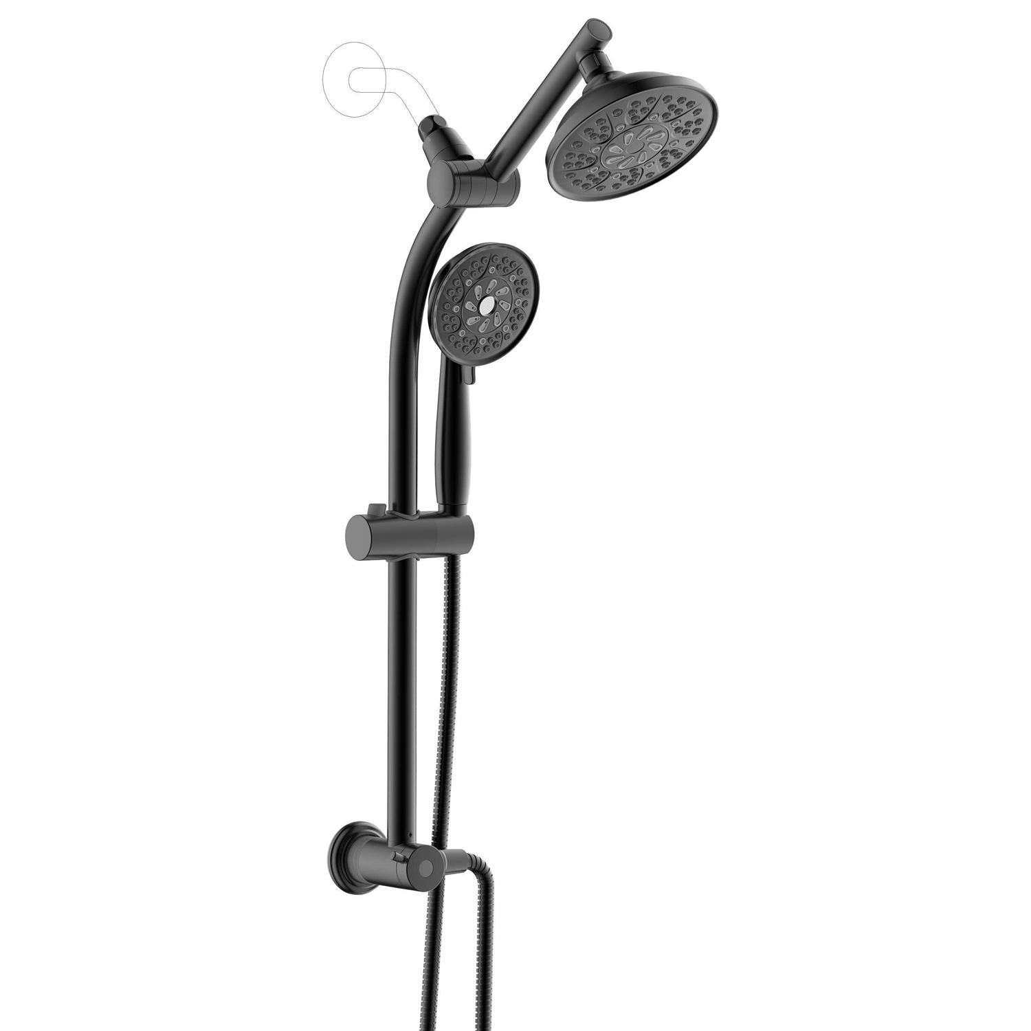 allen + roth Matte Black Shower Faucet Bar System with 2-way Diverter 58101-X607011 - Shop Hardware Tools Online Store