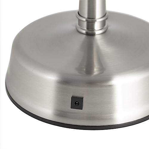 Zadro Lexington LED Lighted Makeup Mirror with Magnification Two-Sided Swivel Mirror with Lights for Makeup Desk Vanity (10X/1X, 12" W x 20" H, 10" Head, 7.5" Mirror, Satin Nickel)