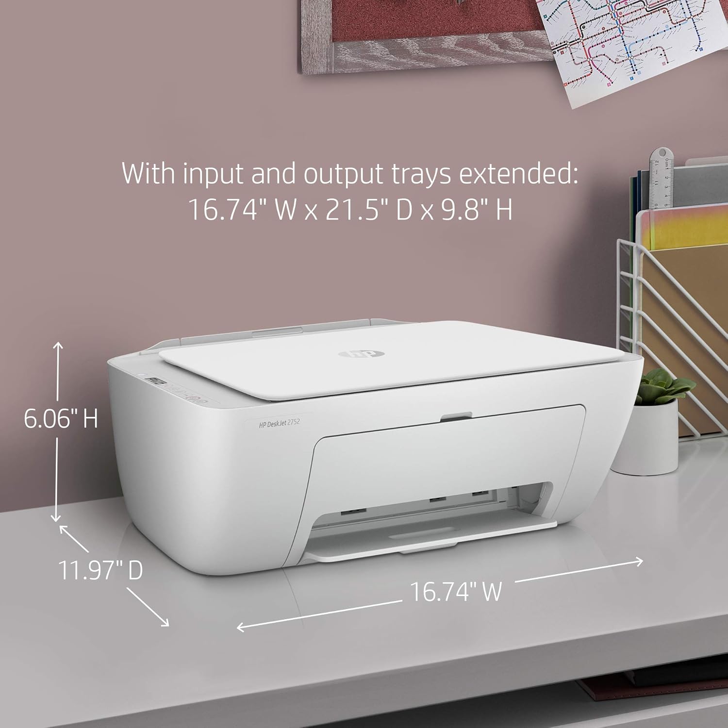 HP DeskJet Series Wireless All-in-One Color Inkjet Printer - Print, Scan, Copy for Home Business Office - Icon LCD Display, Instant Ink Ready, Up to 1200 x 1200 dpi, Bluetooth 4.1, WiFi, USB