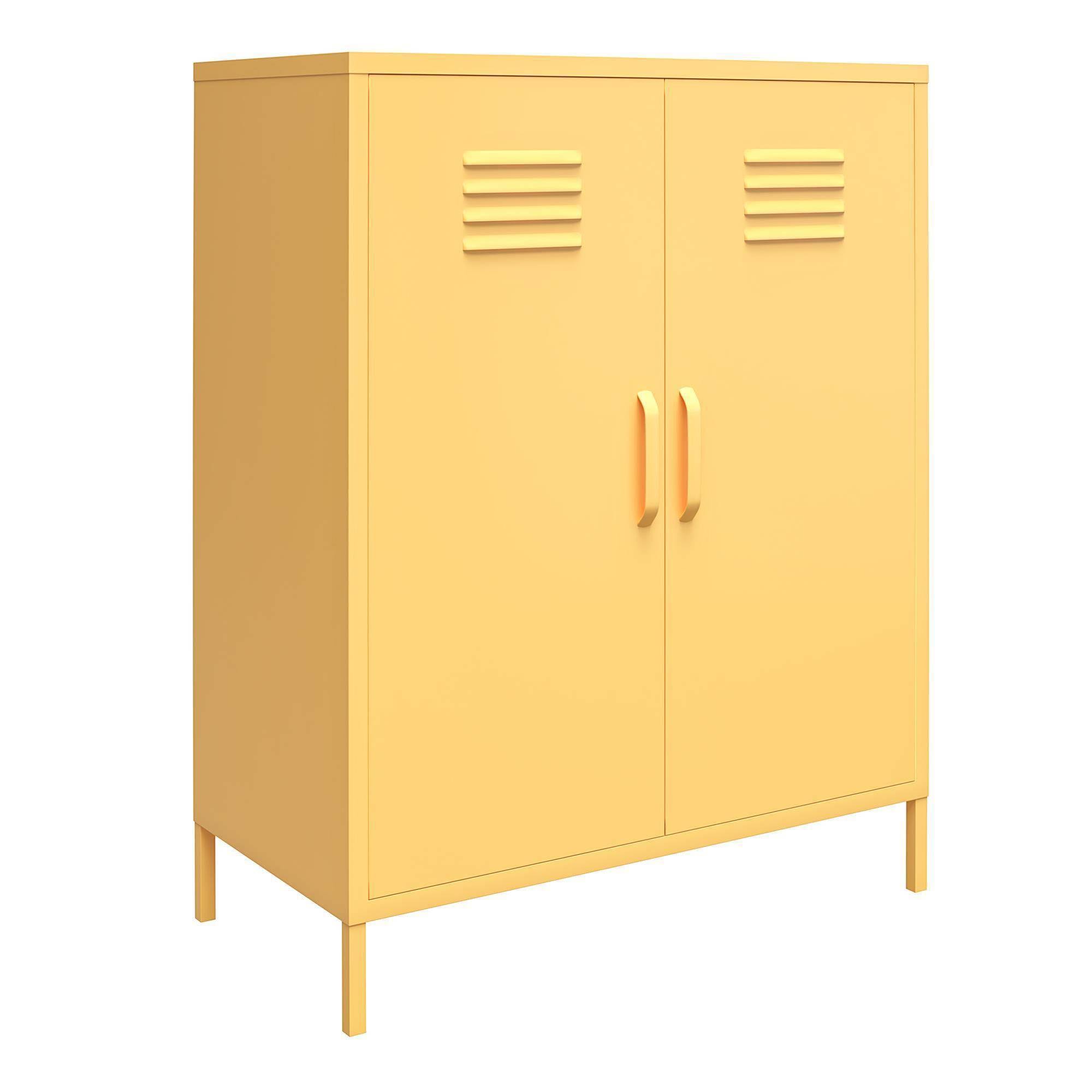Novogratz Cache 2 Door Metal Locker Storage Cabinet (Yellow)