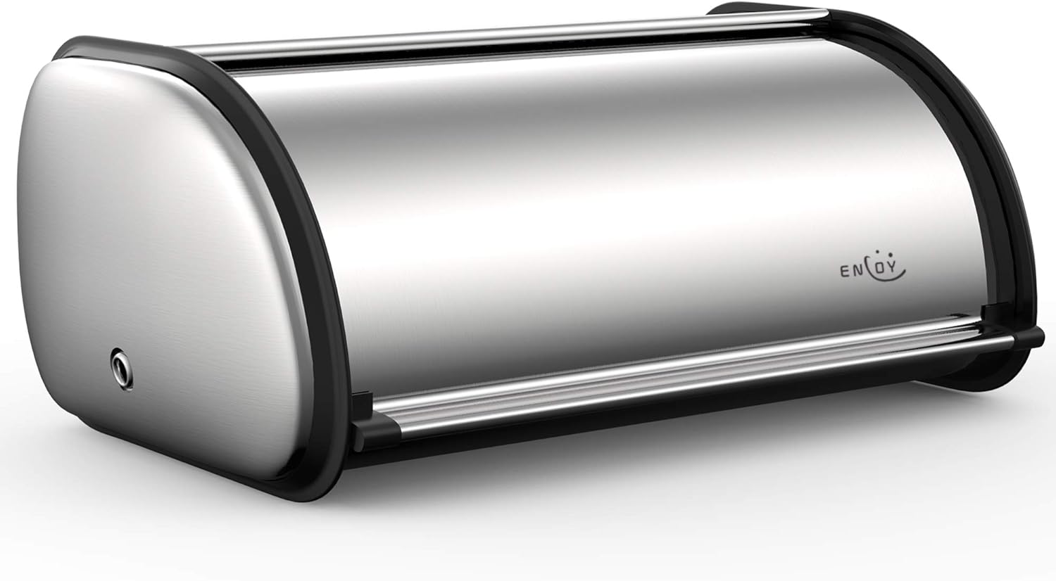 Bread Box for Kitchen Counter, Stainless Steel Roll Top Bread Bin, Sliver Bread Storage Holder with Lid, Large Capacity Bread Keeper, 17 x 11 x 7 Inches