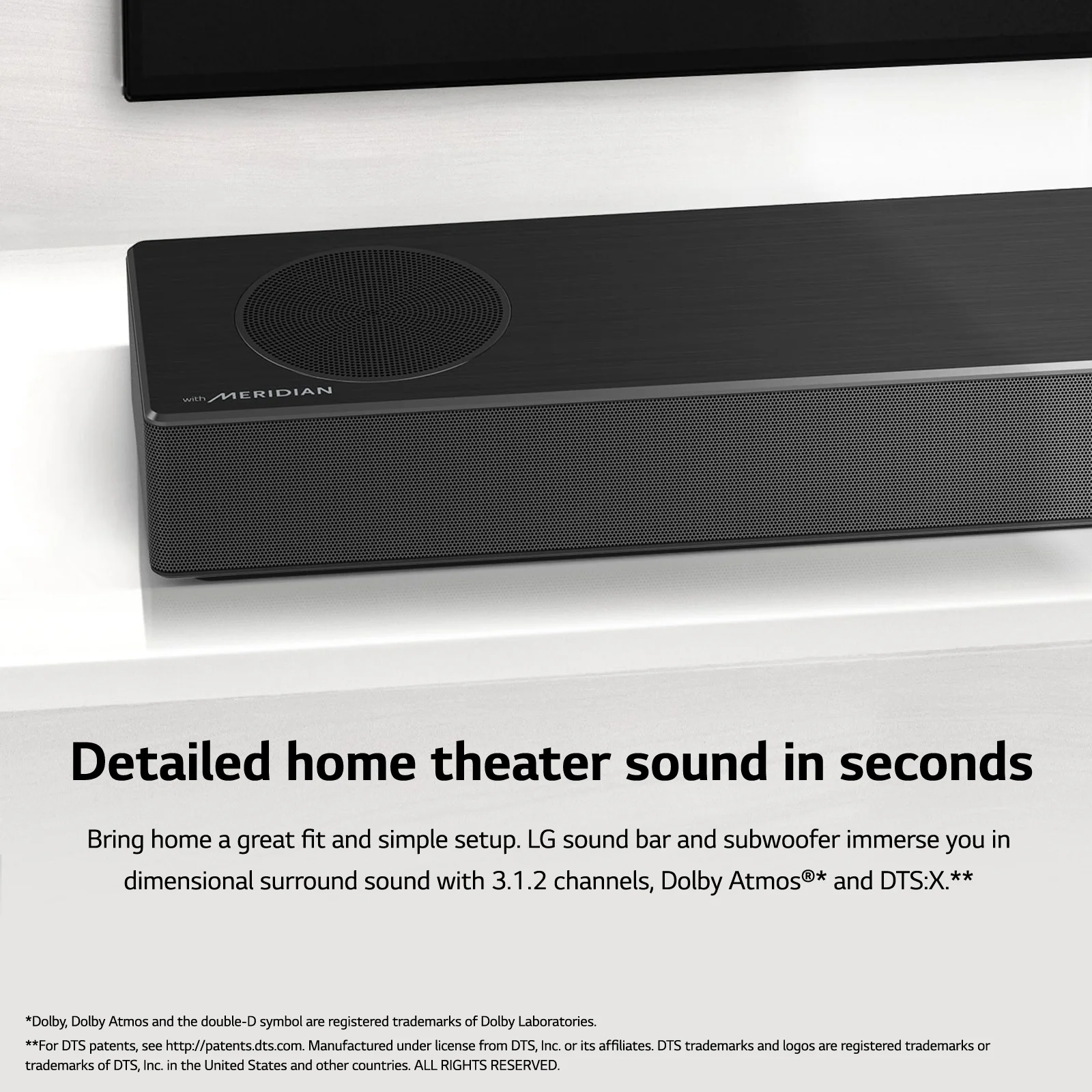 LG 3.1.2 Channel High Res Audio Soundbar with Dolby Atmos and 4K Pass-Through, SPM7A