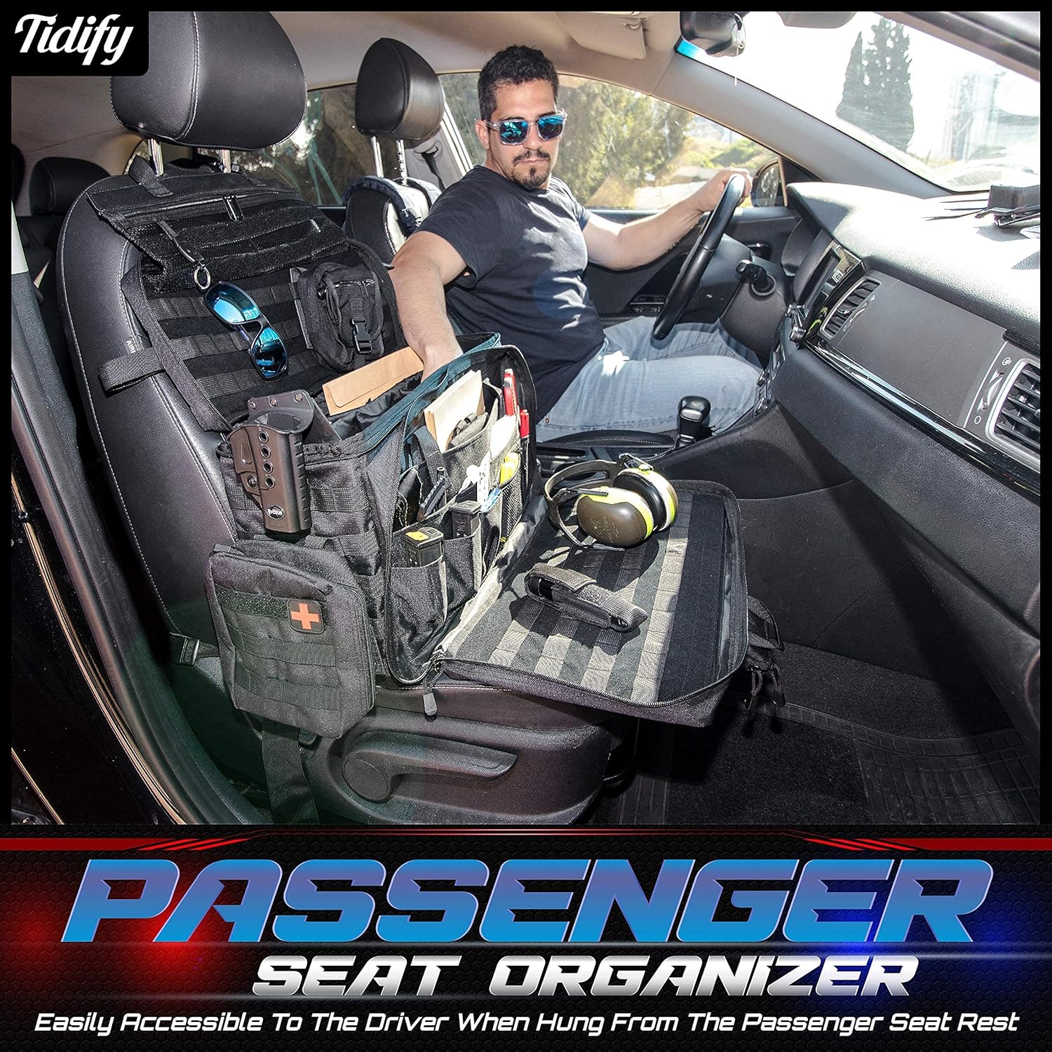 Patrol Bag for Law Enforcement - Police Gear Tactical Bag Car Seat Organizer, Range Bag & MOLLE Organizer With Tons of Storage and Comfort. Heavy Duty & Water Resistant. Space for Laptop.