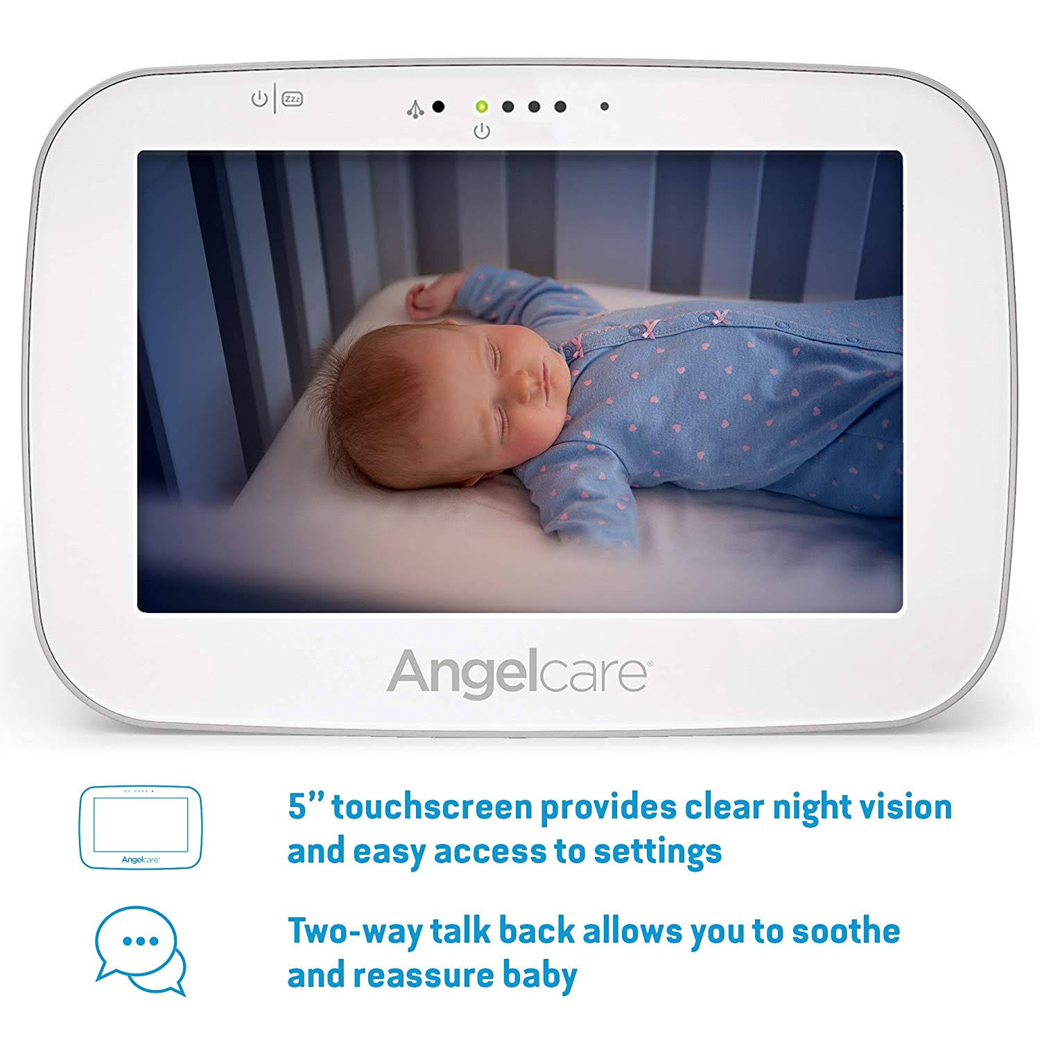Angelcare AC527 Baby Breathing Monitor with Video, White