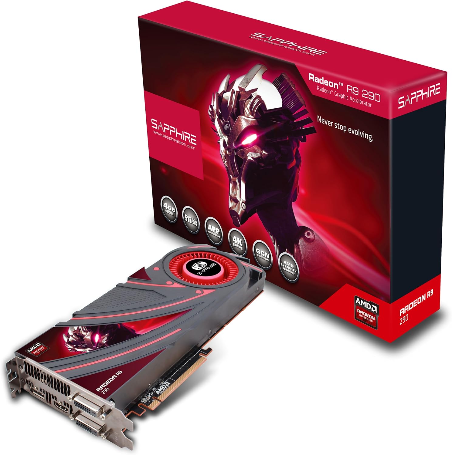 Sapphire Radeon R9 290 4GB GDDR5 Dual DVI-D/HDMI/DP PCI-Express Graphics Card (21227-00-40G)