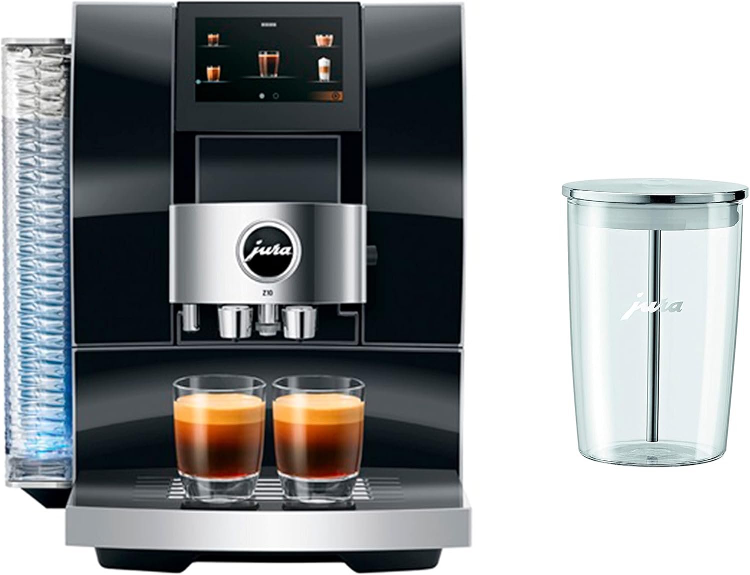 Jura Z10 Fully Automatic Coffee Machine Diamond Black with Glass Milk Container, 16.9 Oz