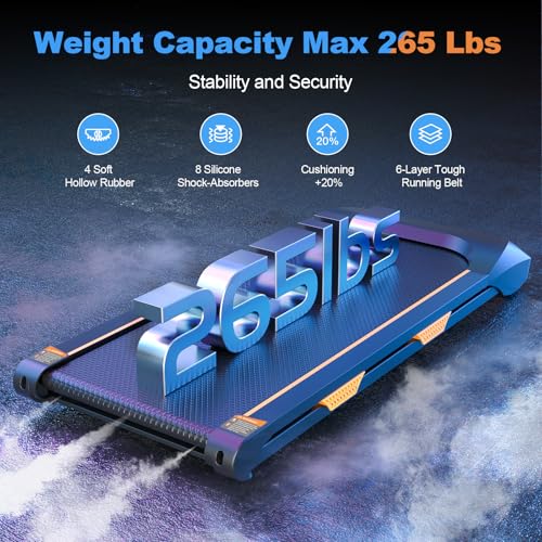 Walking Pad Under Desk Treadmill with Incline for Home Office, 2 in 1 for Walking and Jogging, Small Portable Walking Treadmill with Remote Control, Hidden Safety Switch