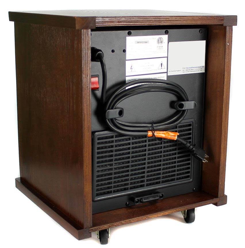 Lifesmart 6 Element 1,500-Watt Portable Electric Infrared Cabinet Heater with Remote