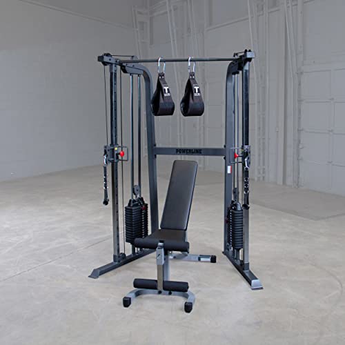 Body-Solid Powerline Cable Crossover Exercise Machine for Home & Commercial Gym, Functional Training Center with Dual Weights Stack for Cable Workout