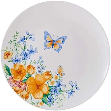 18pc Dinnerware Set Multi Color Floral Casual Round Porcelain 18 Piece Microwave Safe
