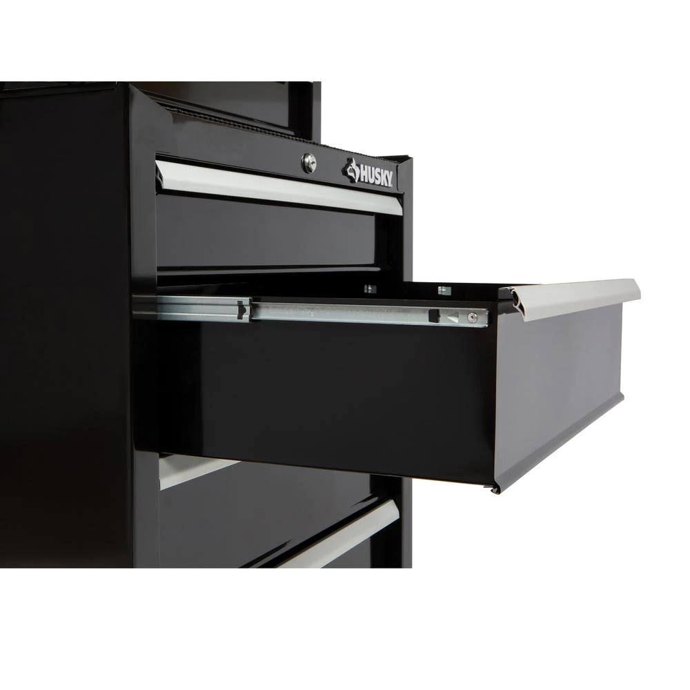 Husky 26 in. W 4-Drawer Rolling Cabinet Tool Box Chest in Gloss Black