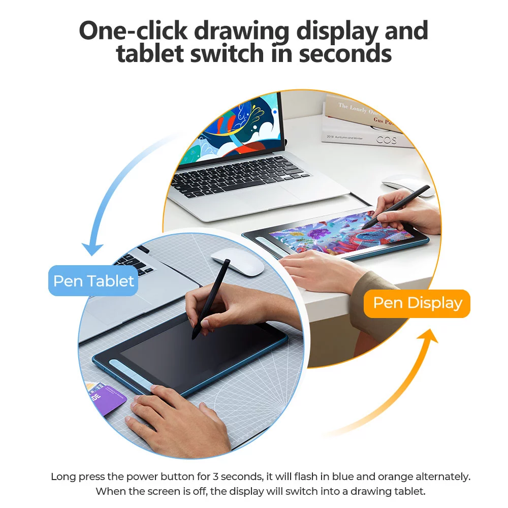 XP Pen Artist 10 2nd Graphics Tablet with Screen Latest X3 Smart Chip Drawing Tablet Pens Display with 8192 Pressure Stylus For Animator Designer Beginners of Digital Painting, Blue
