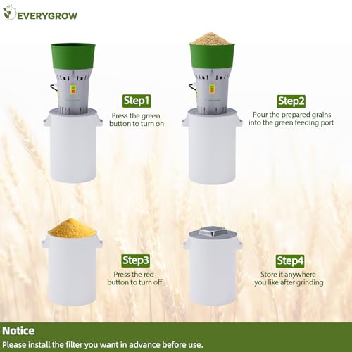 EVERYGROW Grain Mill Grinder Electric