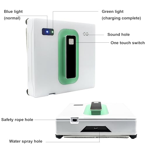 Window Cleaning Robot with Ultra-Thin 5600PA Auto Dual Two-Way Water Jet Model Glass Cleaning Automatic Smart Robot Cleaner Window Vacuum Cleaner Tiles/Class Door Indoor