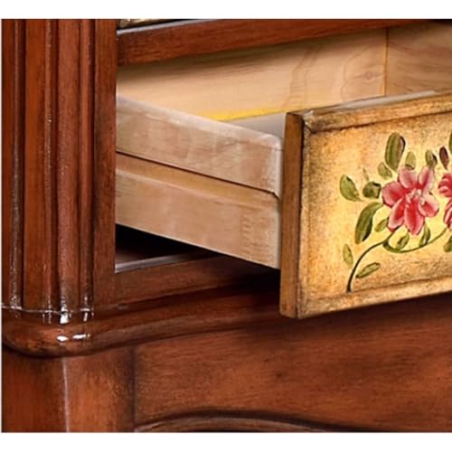Bufetera Solid Wood Sideboard Rural Entrance Cabinet Living Room Entrance Storage Hand-painted Storage Cabinet