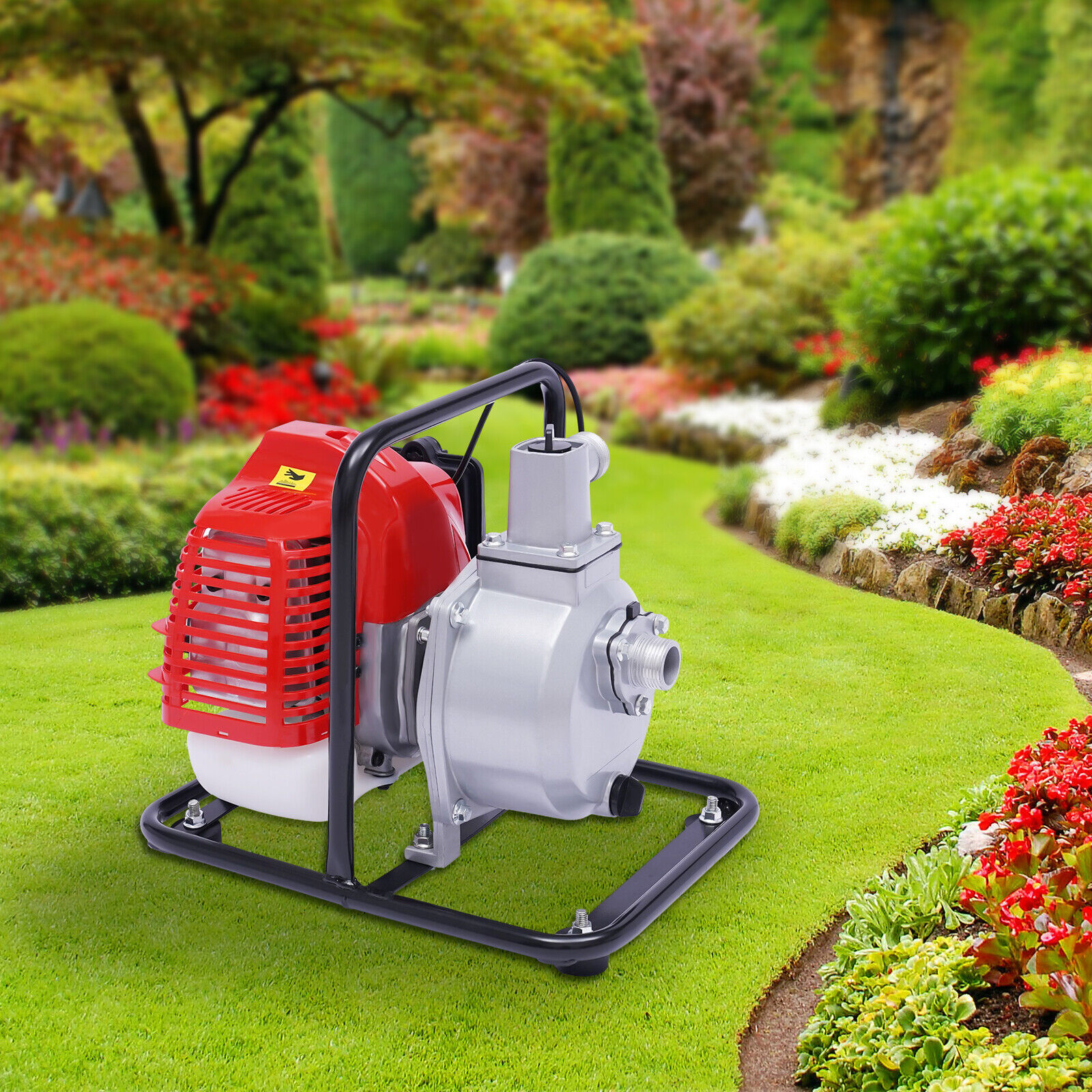 Oukaning Portable 43CC Gas Powered Water Pump Flood Irrigation 2.0 HP Water Transfer Pump