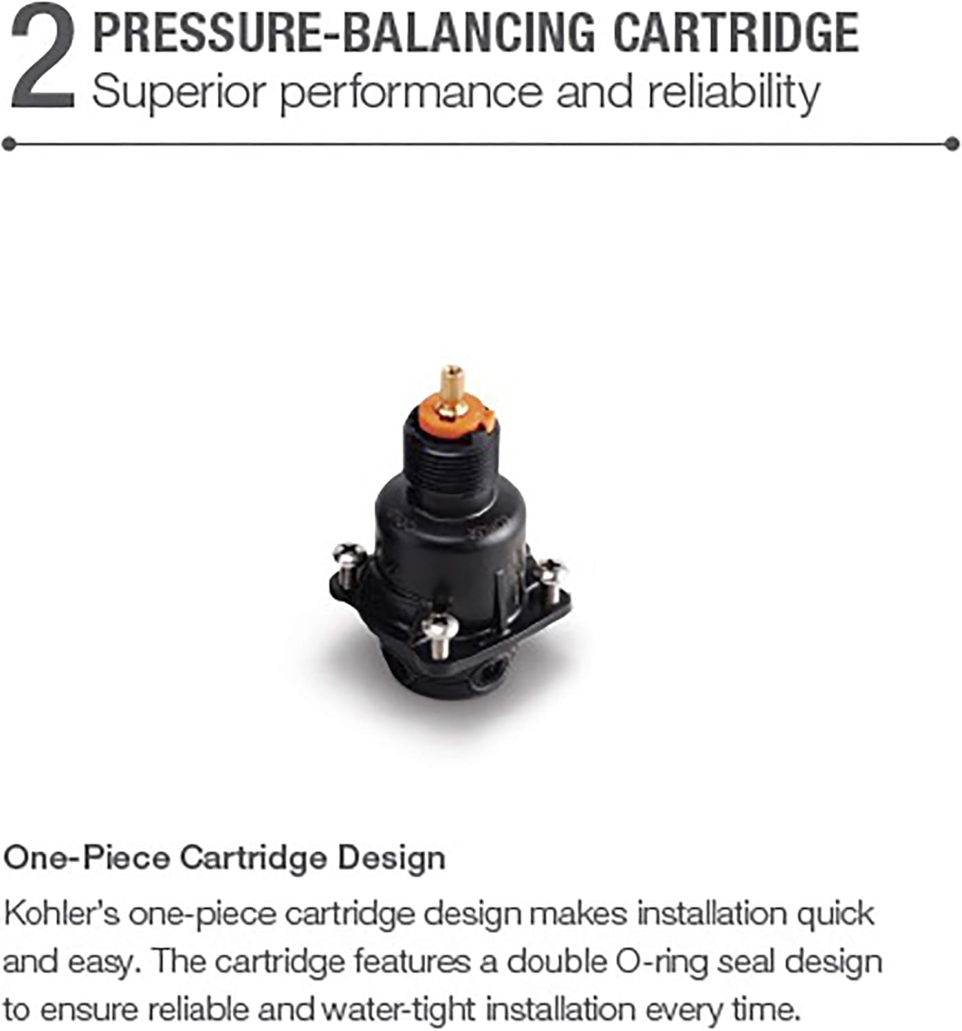 Kohler K-8304-K-NA Universal Rite-Temp Pressure-Balancing Valve Body and Cartridge Kit , Gray , 6.25 5.25 5.50