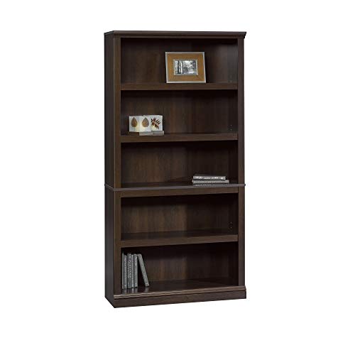 Sauder 5 Tier Book Shelf Wooden Bookcase Multipurpose Bookshelf for Home Office, Living Room, in Chalked Chestnut