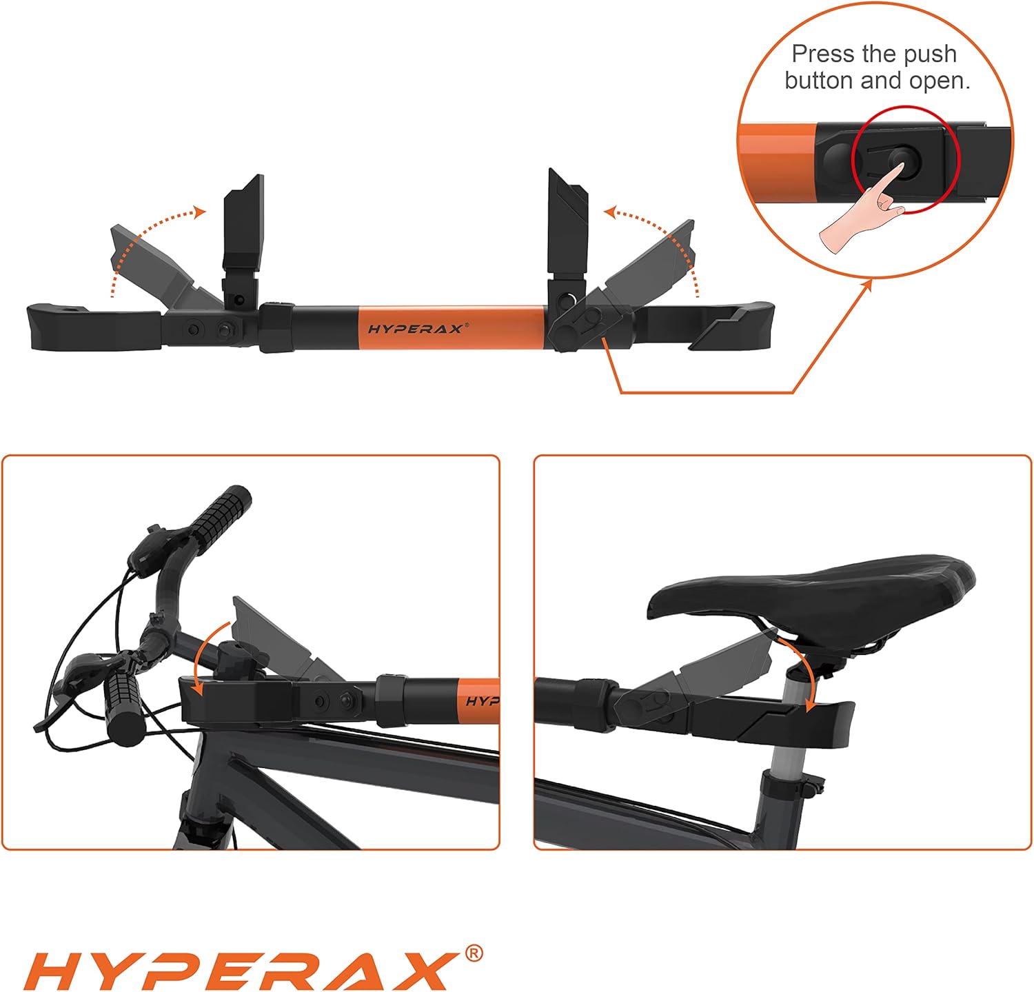HYPERAX Special Combo - Volt RV with 2 X E-Bike Adapter- Platform Bike Rack for RV, Camper, Motorhome - for 2" Hitch Fits Up to 2 X 70 lbs Bike with Up to 5" Fat Tires