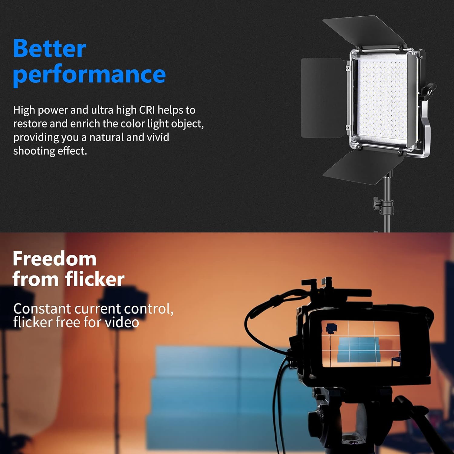 Neewer 660 RGB LED Video Light with App Control, Photography Video Lighting Kit with Stands and Bag, 2-Pack Dimmable Led Panel Light with CRI95/3200K–5600K/0–360° Full Color/9 Applicable Scenes