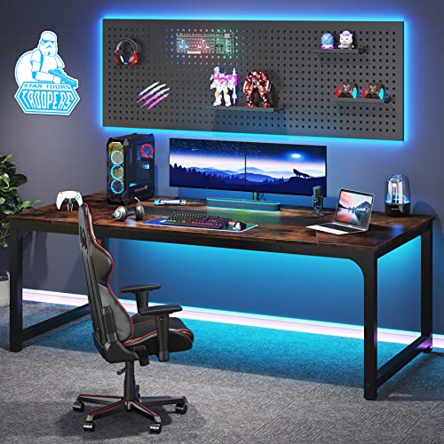 Tribesigns Modern Computer Desk, 63 x 31.5 inch Large Executive Office Desk Computer Table Study Writing Desk Workstation for Home Office, Spliced Desktop, White