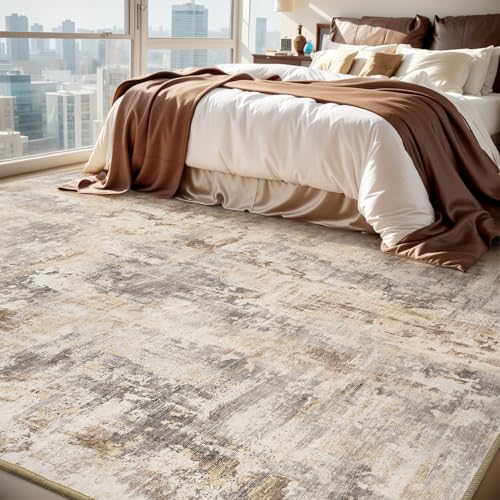 tchido Area Rug 8x10 Rugs for Living Room Modern Abstract Rug Washable Foldable Rug Non Slip Area Rug for Living Room Bedroom Dining Room Home Office Farmhouse Rugs Light Grey/Blue