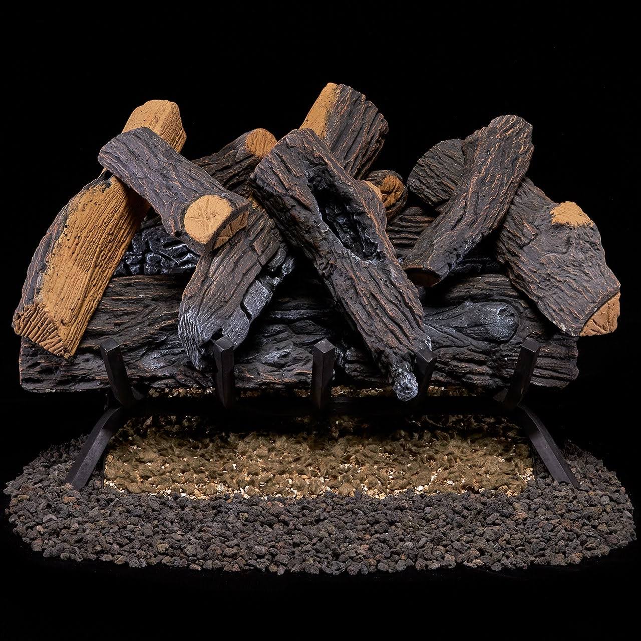 Duluth Forge FNVL24-1 Vented Natural GAS Fireplace Log Set-55,000 BTU, 24 inch, Oak