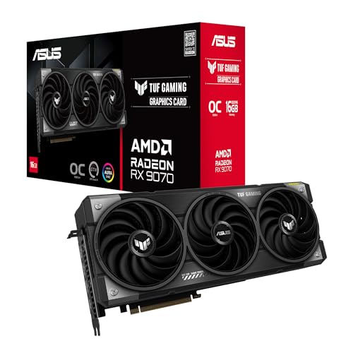 ASUS Prime Radeon™ RX 9070 XT OC Edition Graphics Card (PCIe 5.0, HDMI/DP 2.1, 2.5-Slot Design, axial-tech Fans, Dual Ball Fan Bearings, Dual BIOS, GPU Guard)