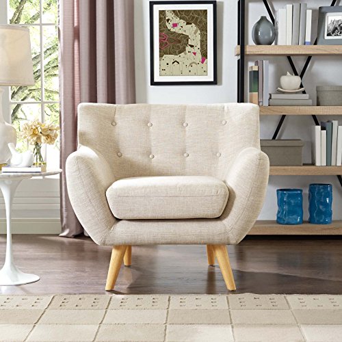 Modway Remark Mid-Century Modern Loveseat With Upholstered Fabric In Teal