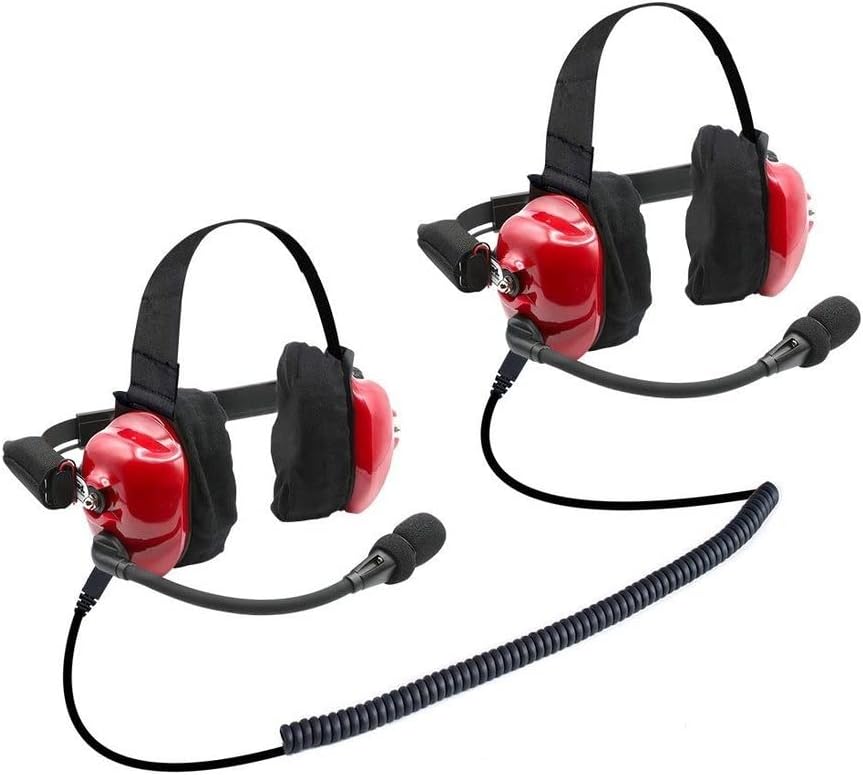 NASCAR Race Fan Linkable Intercom Scanner Over The Ear Two Way Headsets w/Mic and Cables - #H80-X2