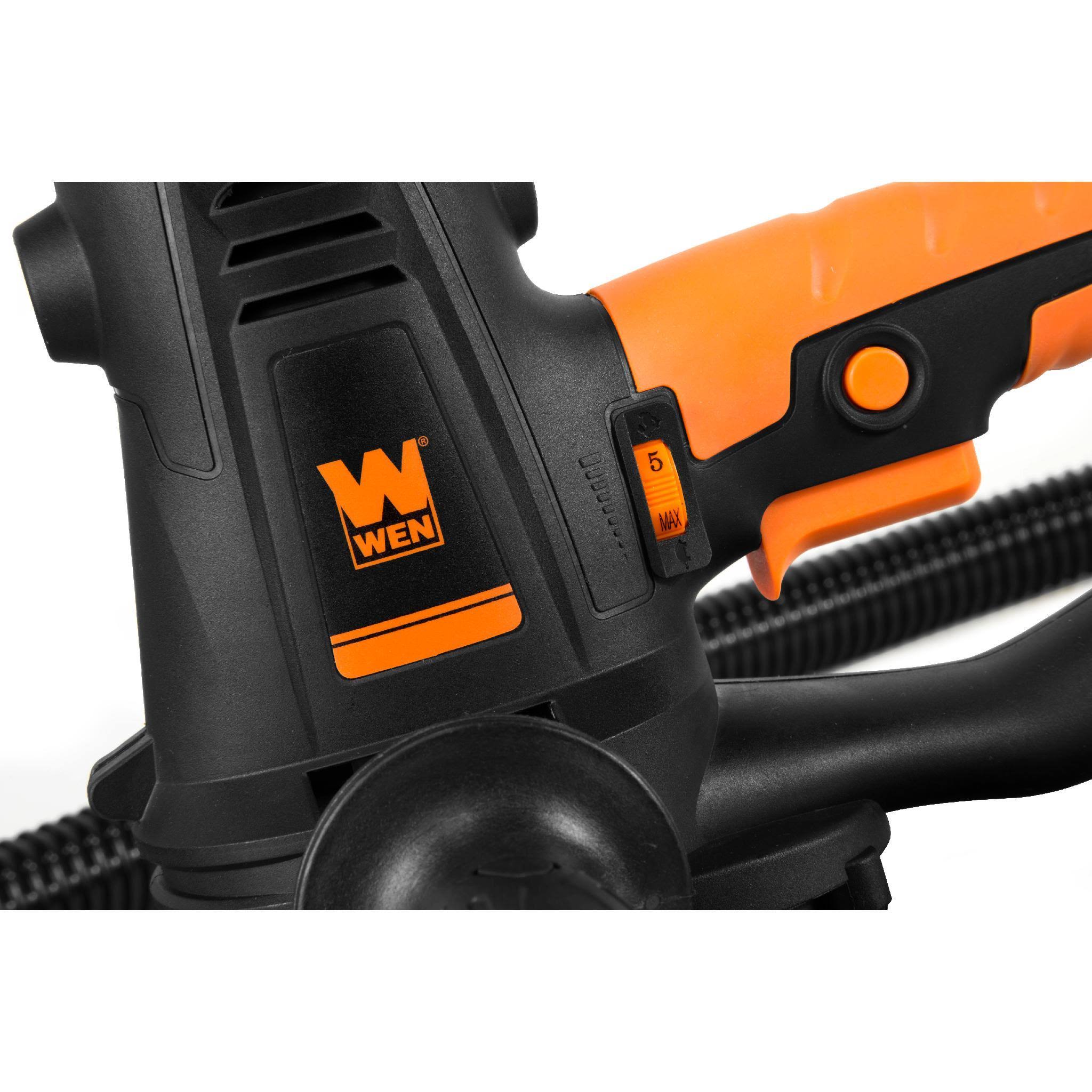 Wen 6362 10-Amp Variable Speed Handheld Drywall Sander with Sandpaper, Dust Hose
