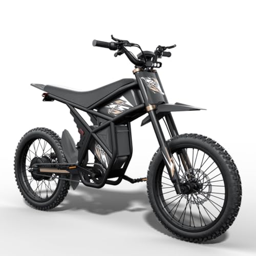 GT73 Electric Dirt Bike for Adults 2500W Electric Bike with 1747Wh(48V 18.2AH*2) Removable Batteries 37MPH/85Mile Range 25" x2" Motorcycle Tires Dual Hydraulic Brakes & Full Suspension