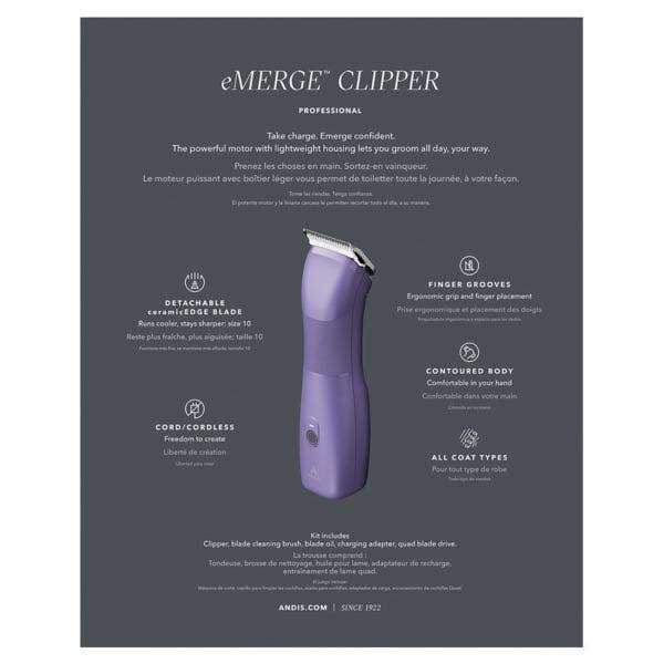 Andis eMERGE Cordless Clipper - Pet Supplies online store